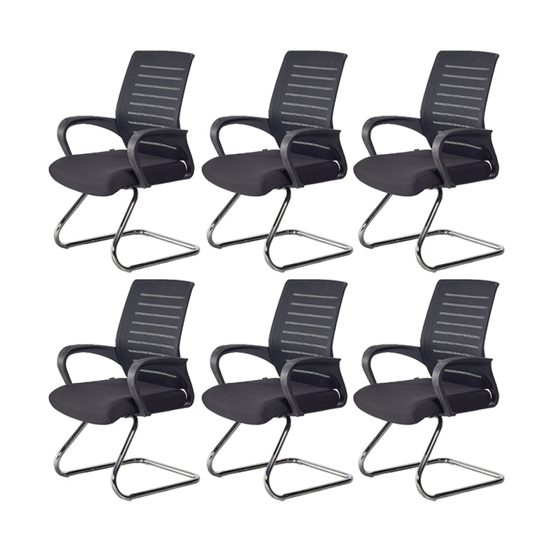 Modern Mid Back Office Chair Fixed Arms Ergonomic Mesh Task Chair