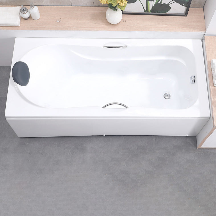 Modern Acrylic Rectangular Bathroom Bathtub with Drain White Tub