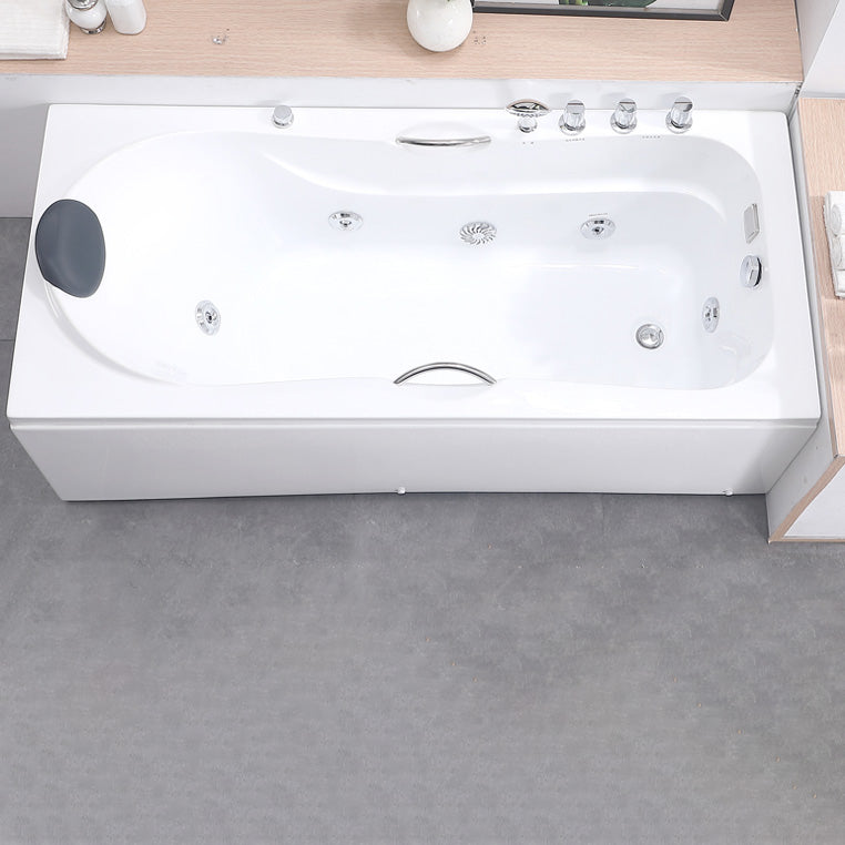 Modern Acrylic Rectangular Bathroom Bathtub with Drain White Tub
