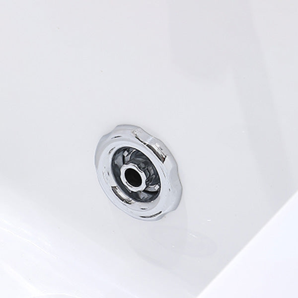 Modern Acrylic Rectangular Bathroom Bathtub with Drain White Tub