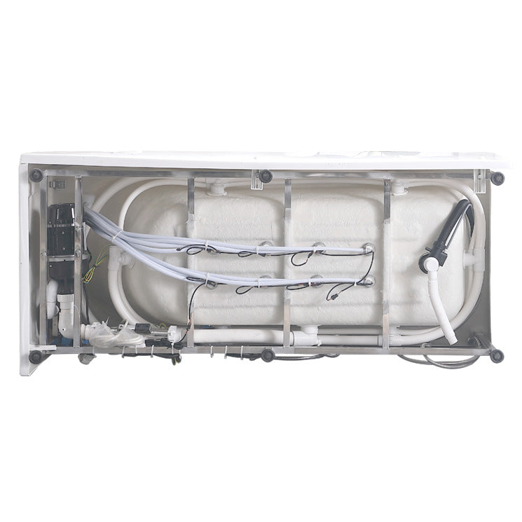 Modern Acrylic Rectangular Bathroom Bathtub with Drain White Tub