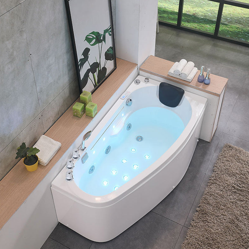 Corner Acrylic Bathroom Bath Tub Modern Back to Wall Soaking Tub