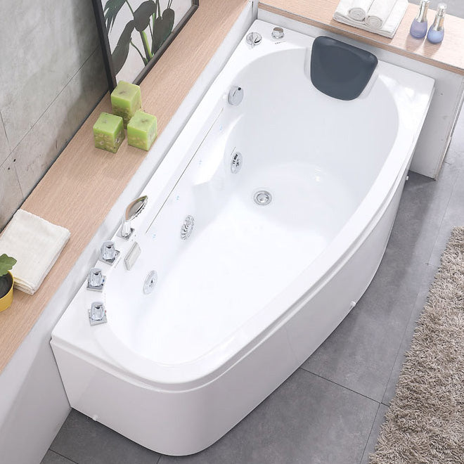 Corner Acrylic Bathroom Bath Tub Modern Back to Wall Soaking Tub