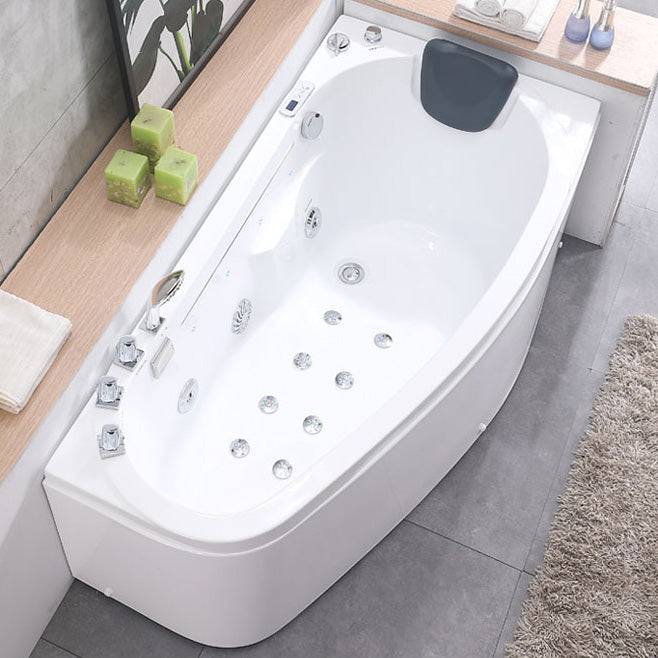 Corner Acrylic Bathroom Bath Tub Modern Back to Wall Soaking Tub