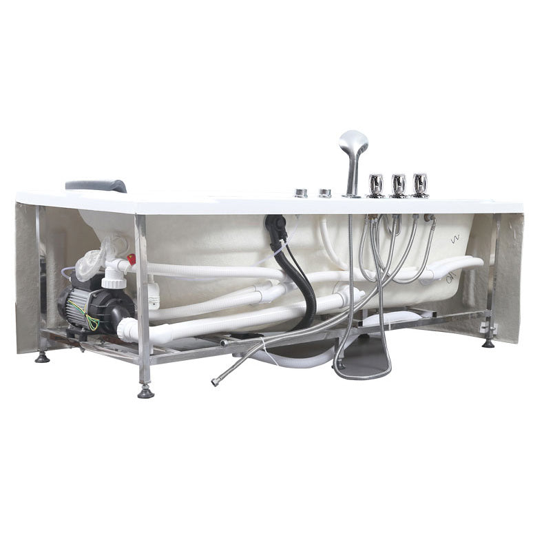 Corner Acrylic Bathroom Bath Tub Modern Back to Wall Soaking Tub