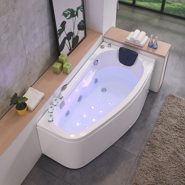 Corner Acrylic Bathroom Bath Tub Modern Back to Wall Soaking Tub