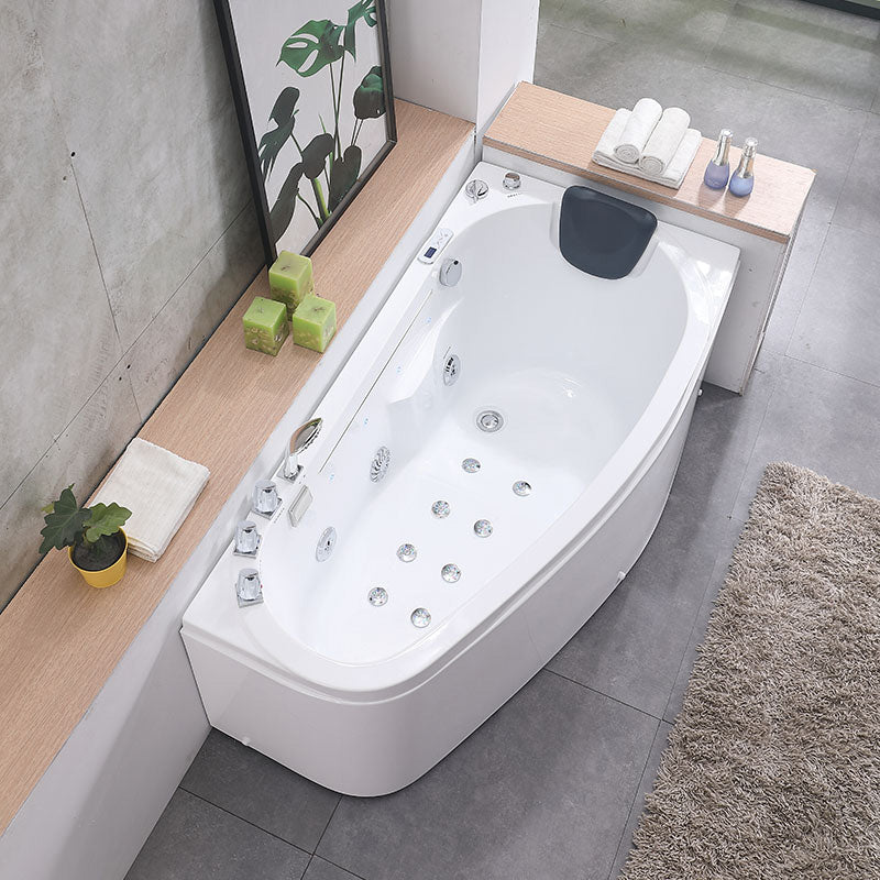 Corner Acrylic Bathroom Bath Tub Modern Back to Wall Soaking Tub