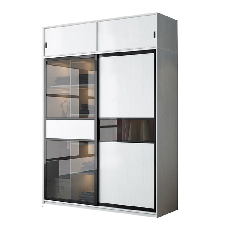 White Storage Cabinet with Glass Doors Contemporary Hinged Door Cabinet