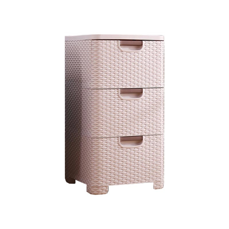 Plastic Beige Non-Hanging Armoire Modern Storage Cabinet for Bedroom