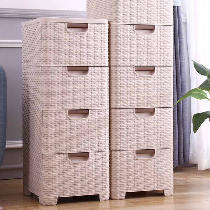 Plastic Beige Non-Hanging Armoire Modern Storage Cabinet for Bedroom