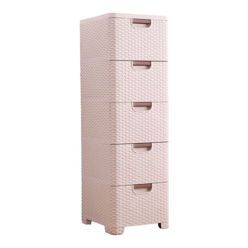 Plastic Beige Non-Hanging Armoire Modern Storage Cabinet for Bedroom
