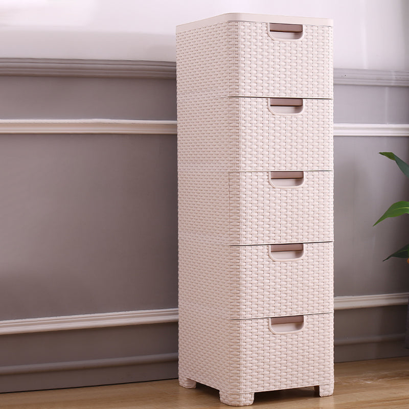 Plastic Beige Non-Hanging Armoire Modern Storage Cabinet for Bedroom