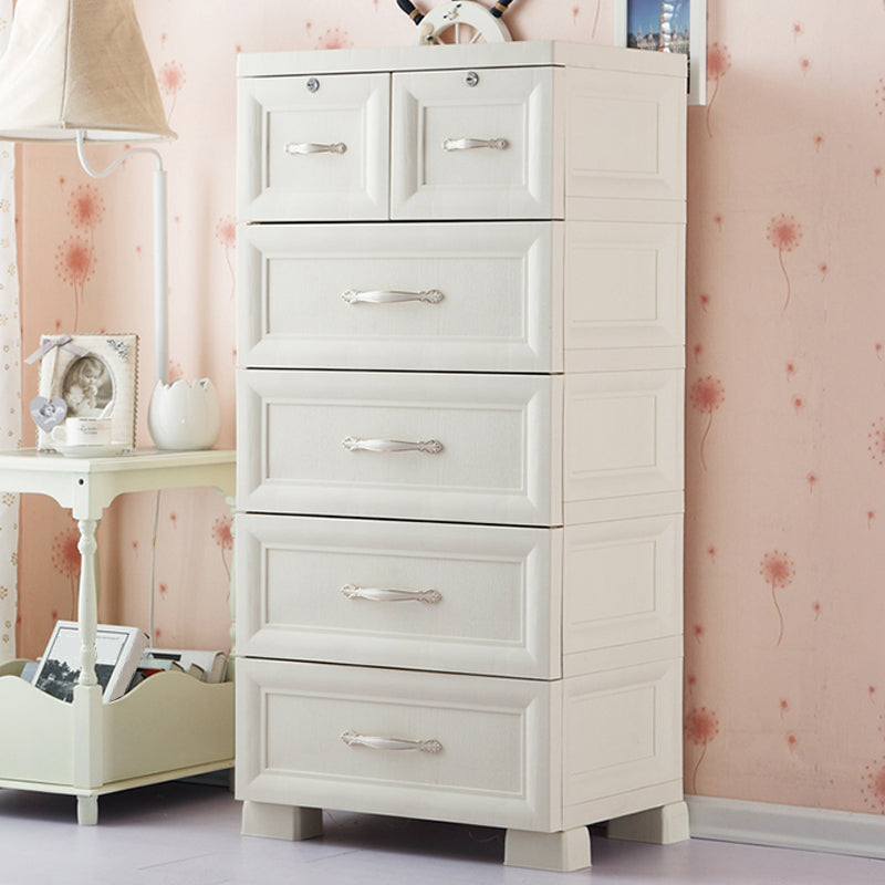 Modern Plastic Storage Cabinet for Bedroom Matte Finish Cabinet with 6 Drawers