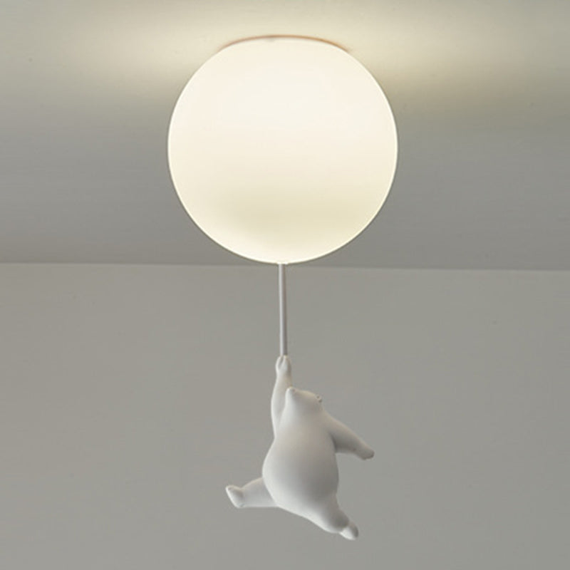 Contemporary Ceiling Lamp Creative Bear Flush Mount Light Fixture
