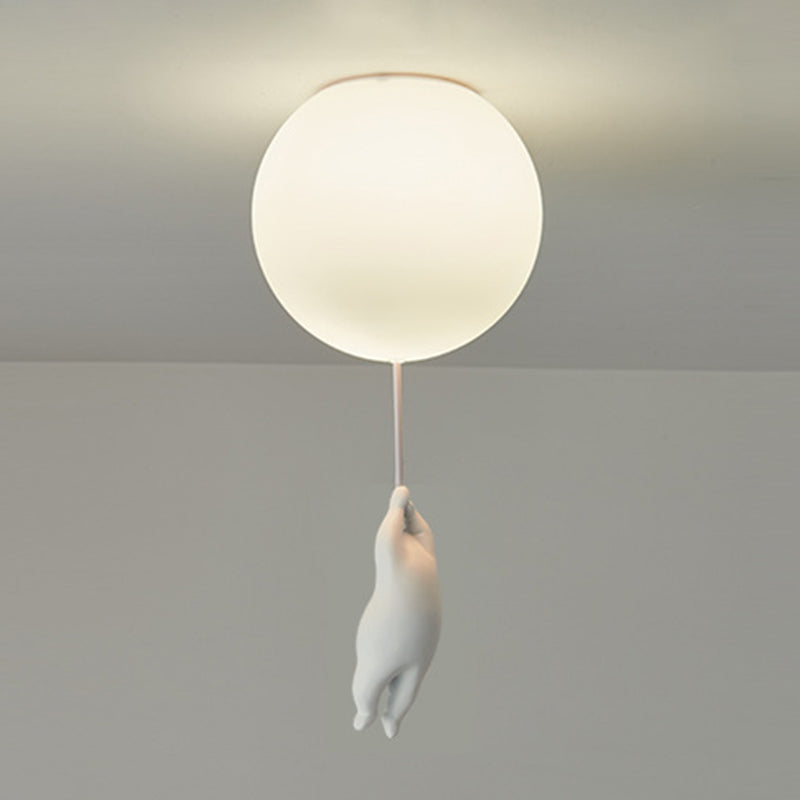 Contemporary Ceiling Lamp Creative Bear Flush Mount Light Fixture