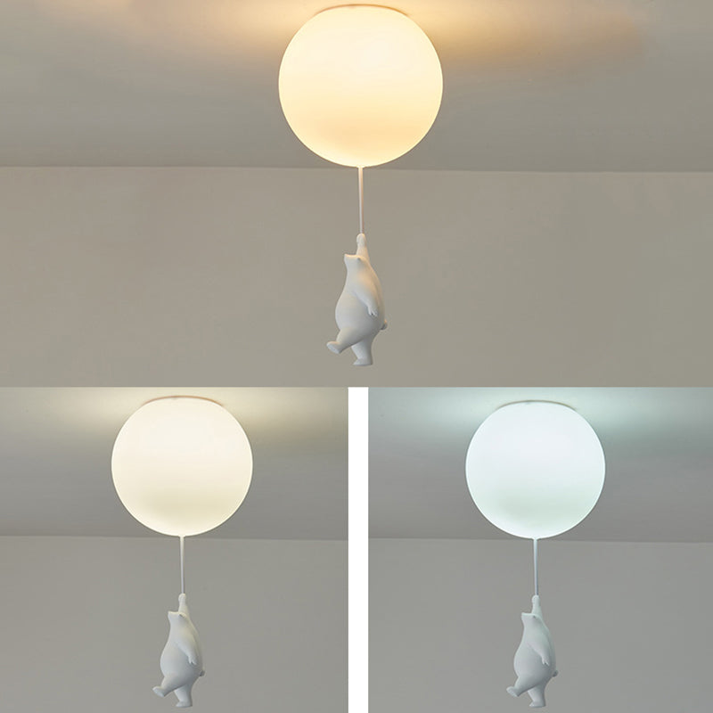 Contemporary Ceiling Lamp Creative Bear Flush Mount Light Fixture