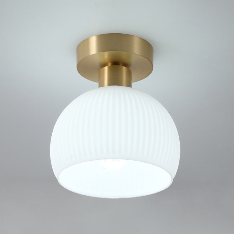 Contemporary Ceiling Lamp Glass Shade Flush Mount Light Fixture