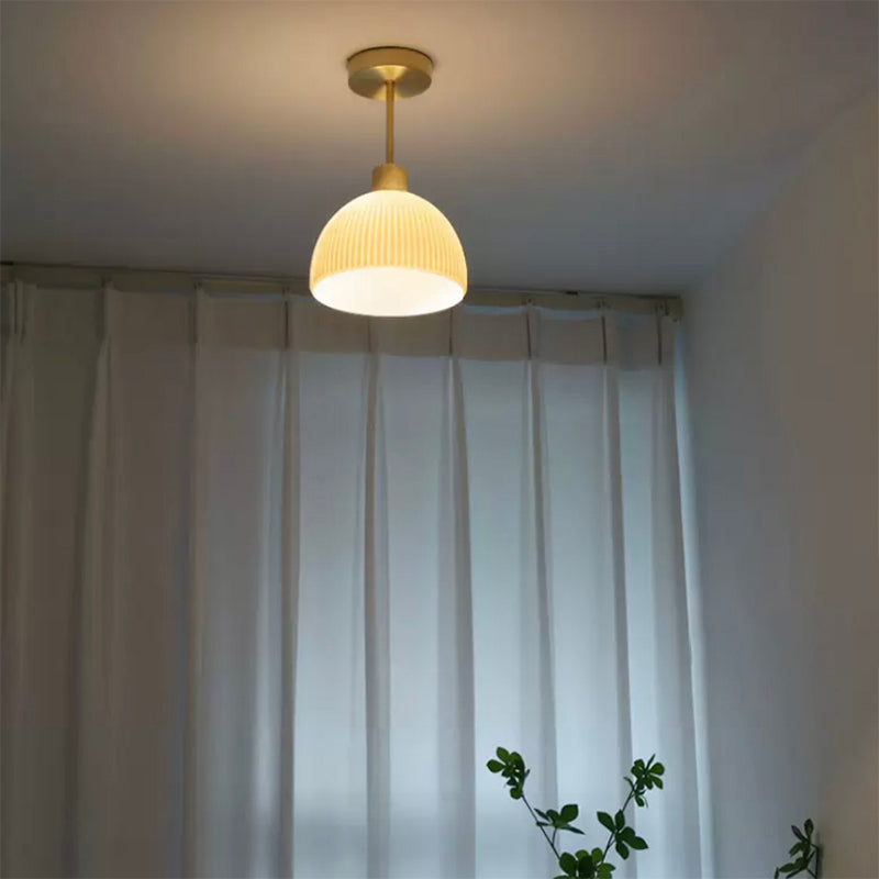 Contemporary Ceiling Lamp Glass Shade Flush Mount Light Fixture