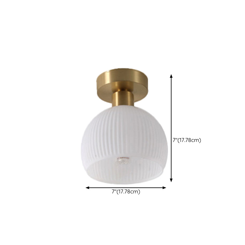 Contemporary Ceiling Lamp Glass Shade Flush Mount Light Fixture