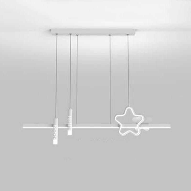 4-Light Modern Black/White Kitchen Island Lighting LED Ceiling Light for Bedroom