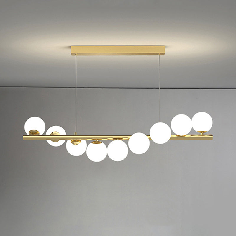 7/9/11-Light Contemporary Golden Kitchen Island Lighting Shaded Ceiling Light for Bedroom