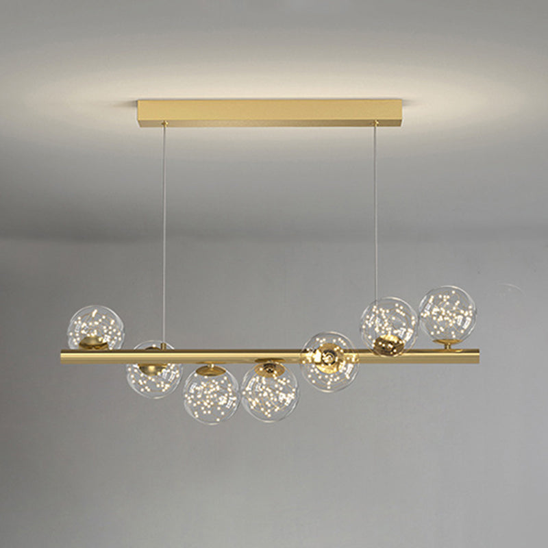 7/9/11-Light Contemporary Golden Kitchen Island Lighting Shaded Ceiling Light for Bedroom