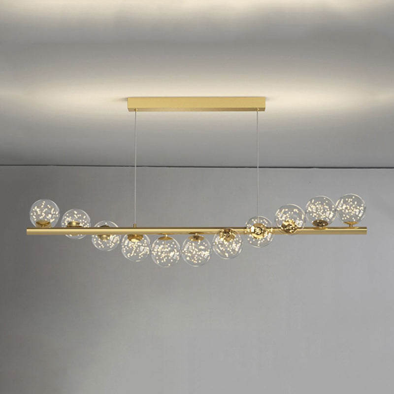 7/9/11-Light Contemporary Golden Kitchen Island Lighting Shaded Ceiling Light for Bedroom