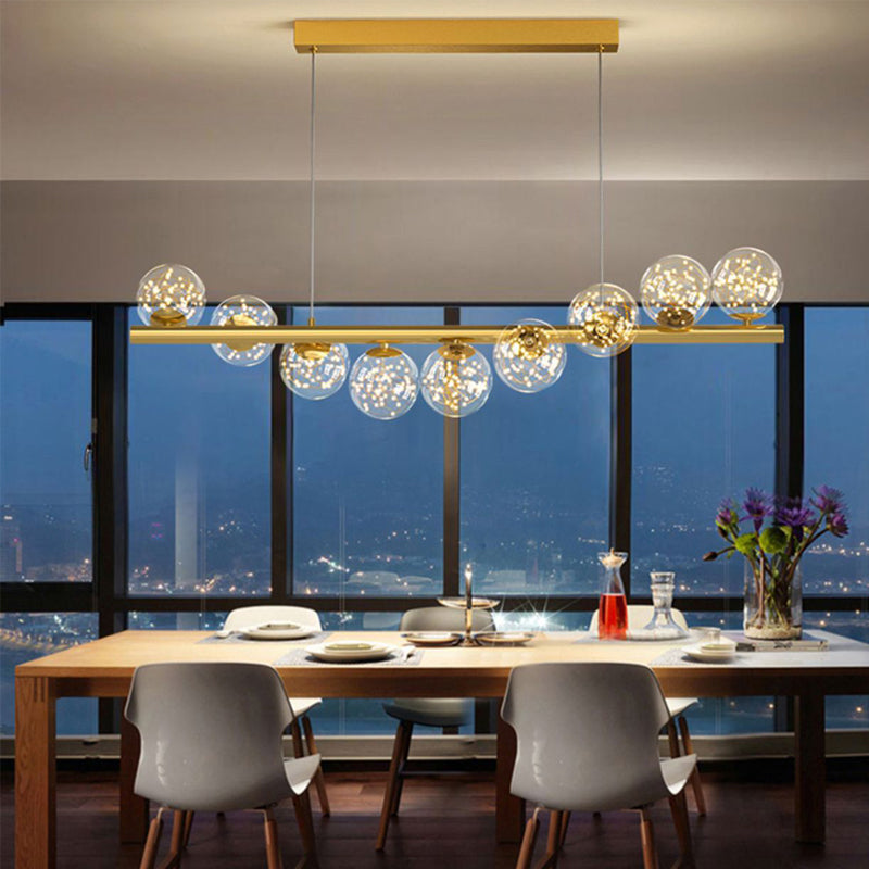 7/9/11-Light Contemporary Golden Kitchen Island Lighting Shaded Ceiling Light for Bedroom