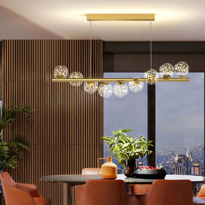 7/9/11-Light Contemporary Golden Kitchen Island Lighting Shaded Ceiling Light for Bedroom