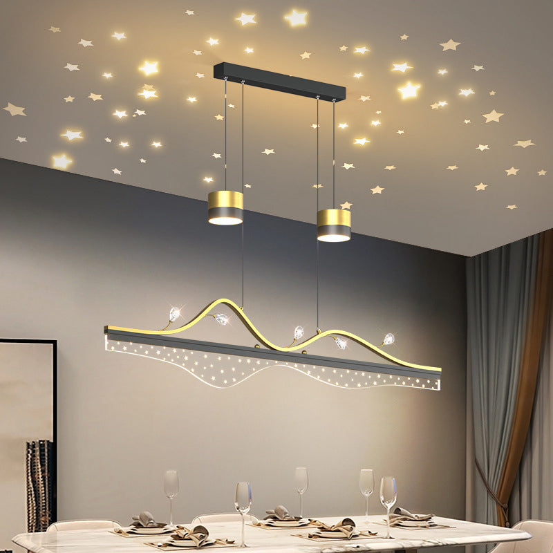 3/4/5-Light Contemporary Black Kitchen Island Lighting LED Ceiling Light for Foyer