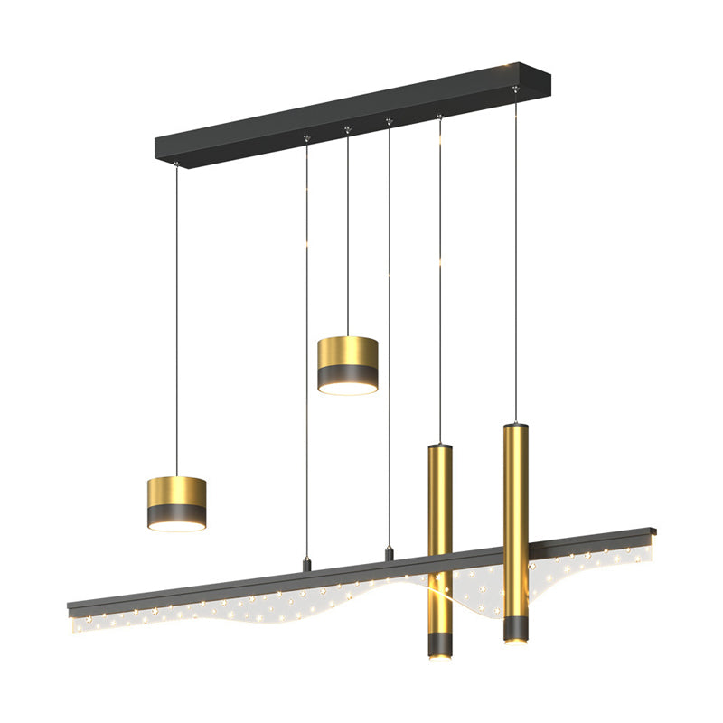 3/4/5-Light Contemporary Black Kitchen Island Lighting LED Ceiling Light for Foyer