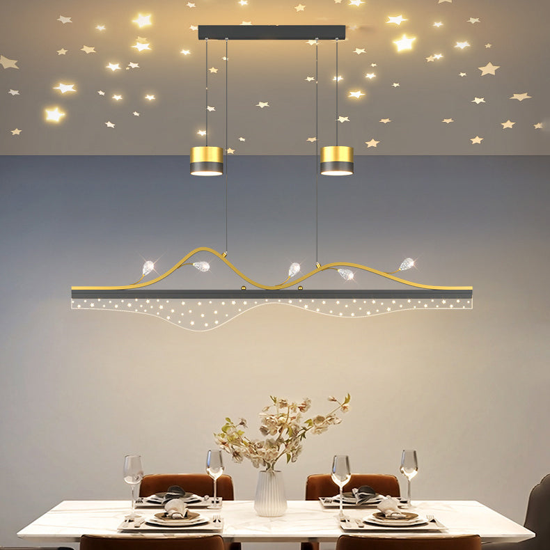 3/4/5-Light Contemporary Black Kitchen Island Lighting LED Ceiling Light for Foyer