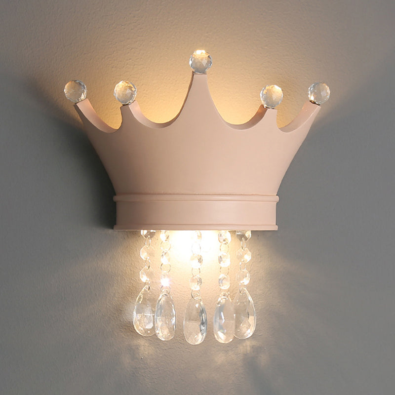 Crystal Crown Shape Wall Light Modern Style 2 Lights Wall Light Sconce