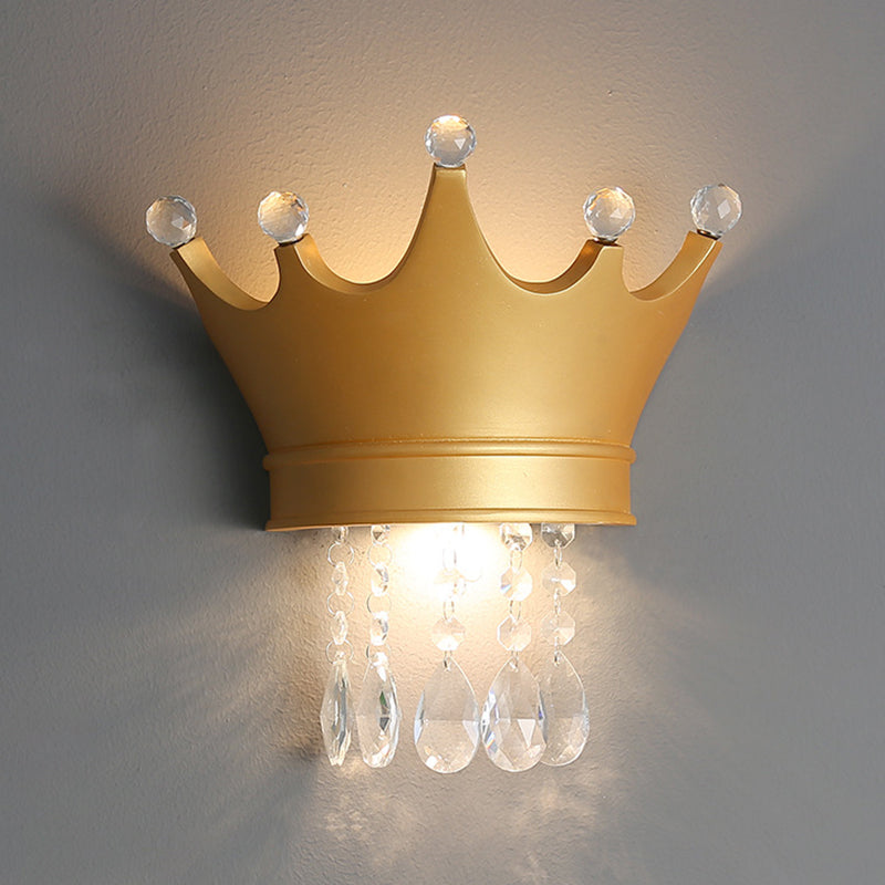 Crystal Crown Shape Wall Light Modern Style 2 Lights Wall Light Sconce
