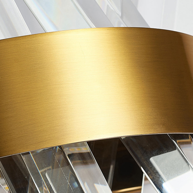 Geometric Shape Crystal Wall Light Modern Style 2 Lights Wall Light Sconce in Gold