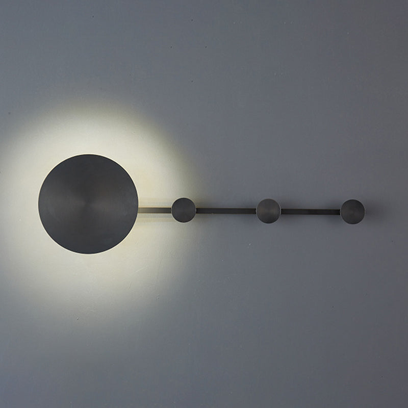 1-Light Round Sconce Light Fixture Modern Metal Wall Light for Hallway