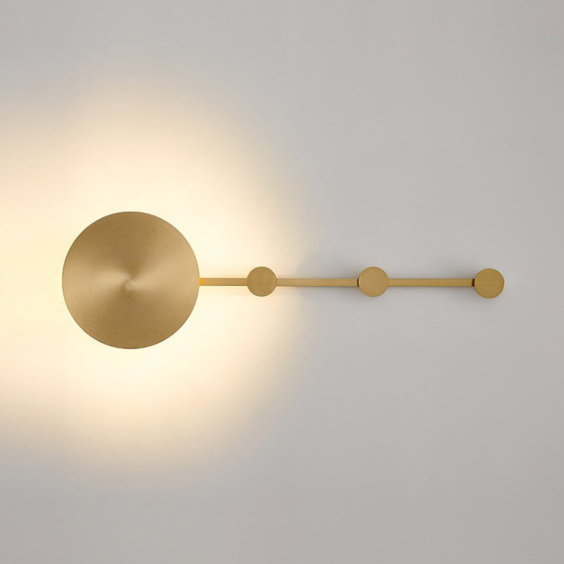 1-Light Round Sconce Light Fixture Modern Metal Wall Light for Hallway