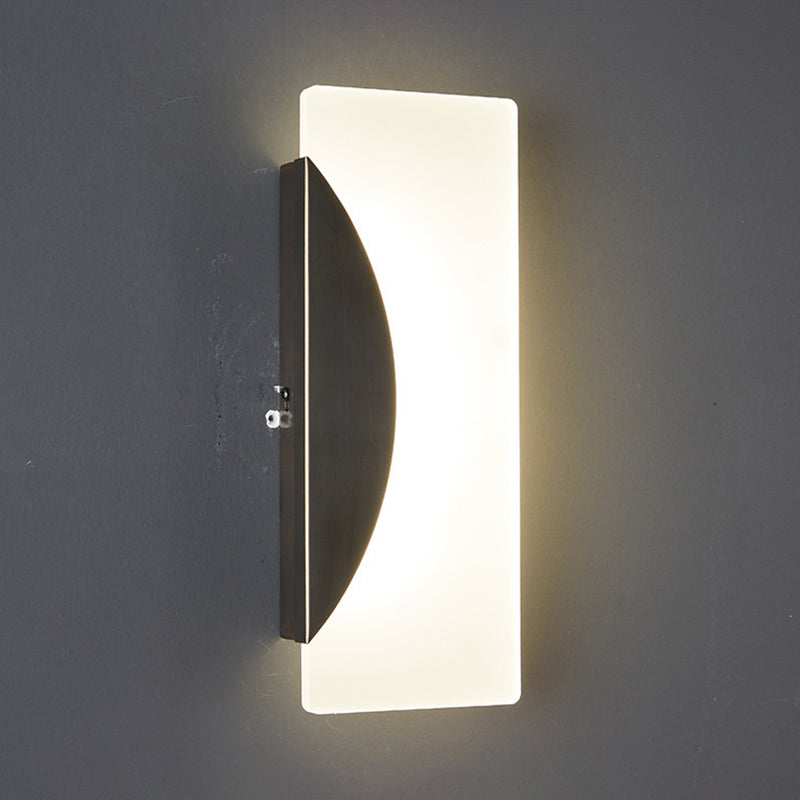 1-Light Rectangle Wall Lamp Modern Metal Sconce Light Fixture