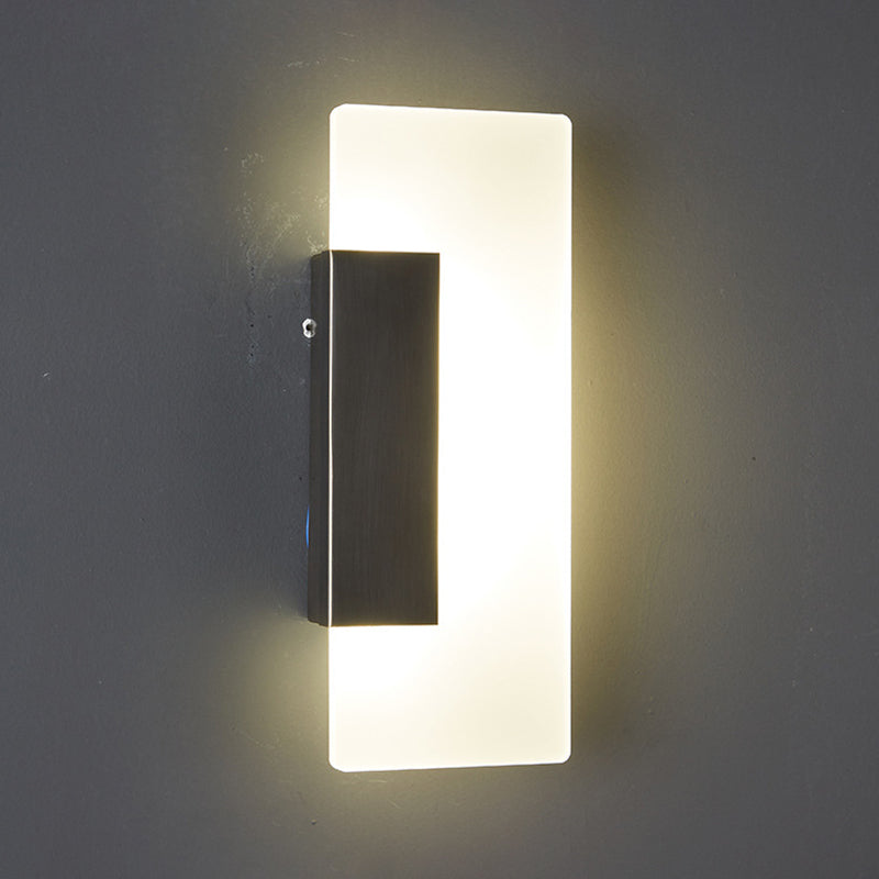 1-Light Rectangle Wall Lamp Modern Metal Sconce Light Fixture