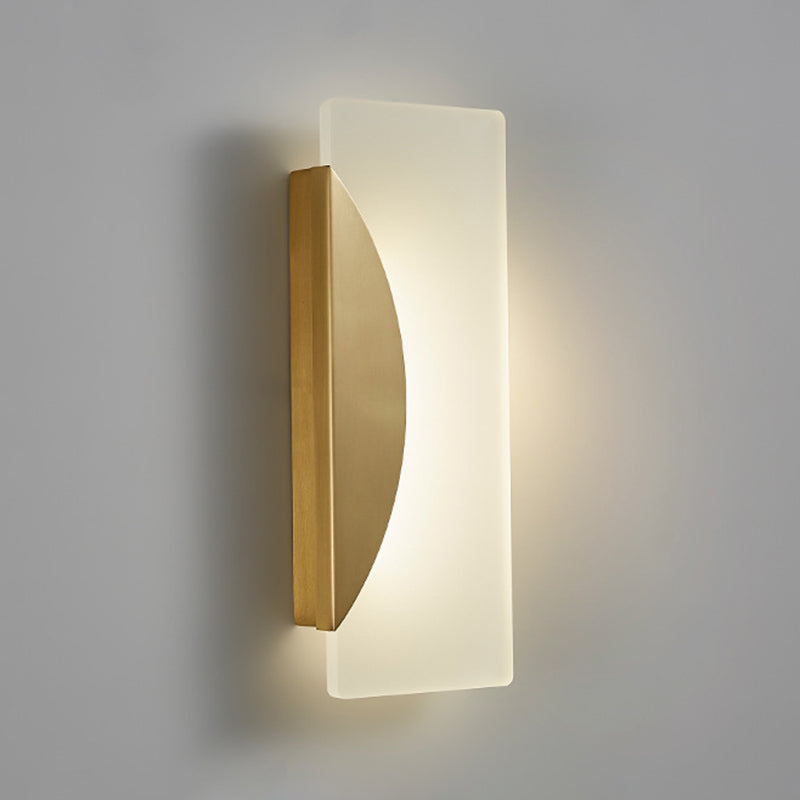 1-Light Rectangle Wall Lamp Modern Metal Sconce Light Fixture