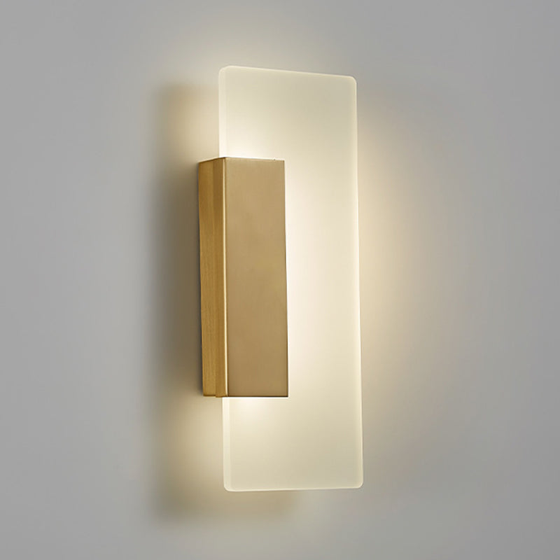 1-Light Rectangle Wall Lamp Modern Metal Sconce Light Fixture