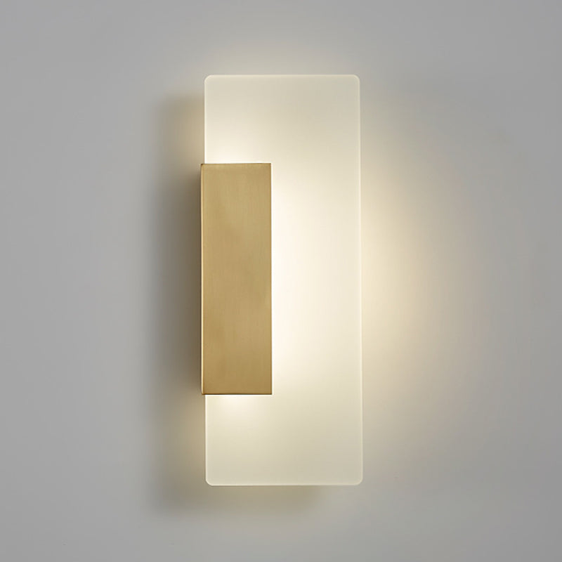 1-Light Rectangle Wall Lamp Modern Metal Sconce Light Fixture