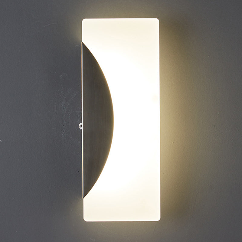 1-Light Rectangle Wall Lamp Modern Metal Sconce Light Fixture