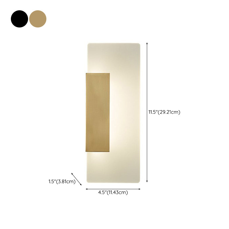 1-Light Rectangle Wall Lamp Modern Metal Sconce Light Fixture