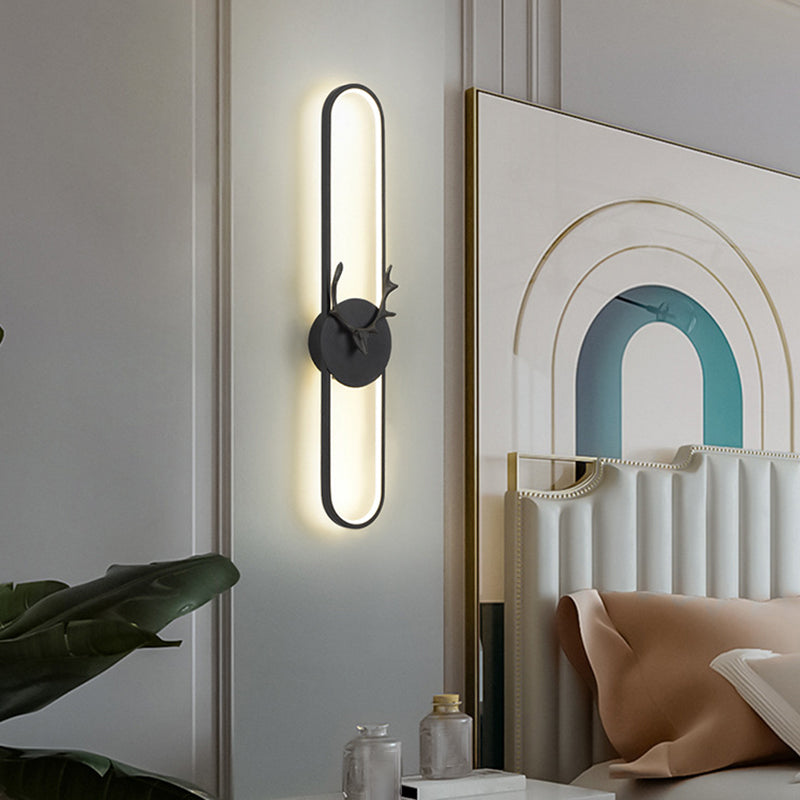 1-Light Linear Sconce Light Fixture Modern Metal Wall Light for Bedroom