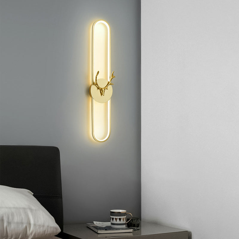 1-Light Linear Sconce Light Fixture Modern Metal Wall Light for Bedroom
