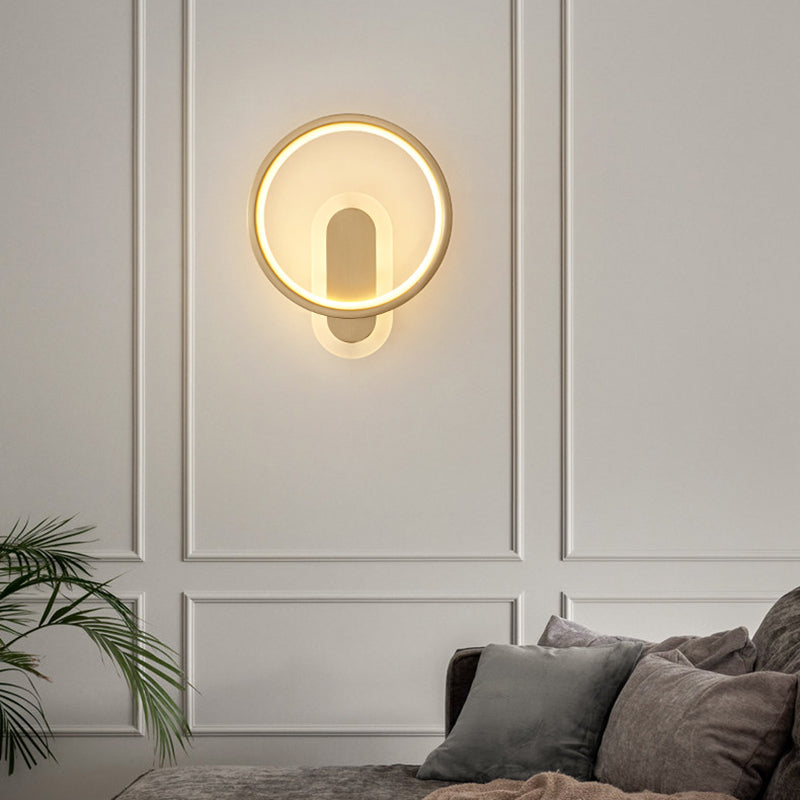 2-Light Round Wall Sconce Light Modern Metal Wall Sconce Lighting