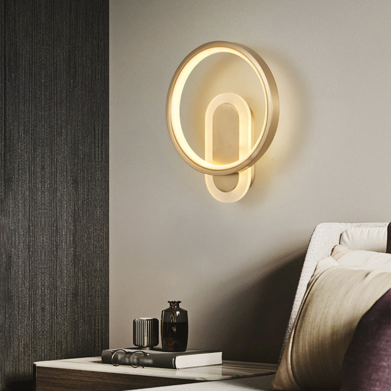 2-Light Round Wall Sconce Light Modern Metal Wall Sconce Lighting