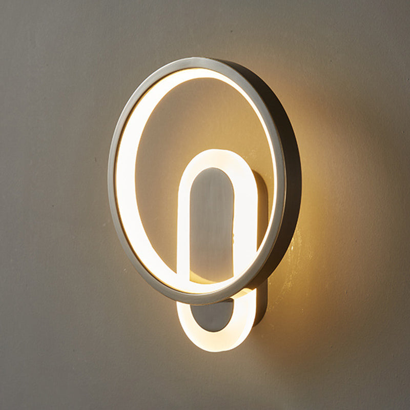 2-Light Round Wall Sconce Light Modern Metal Wall Sconce Lighting