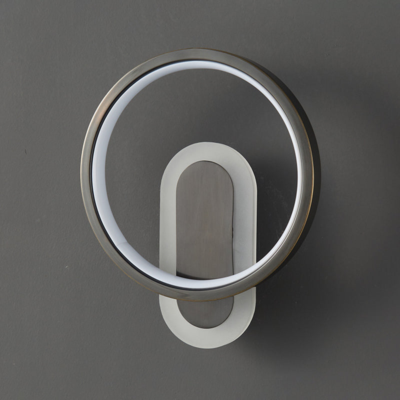 2-Light Round Wall Sconce Light Modern Metal Wall Sconce Lighting